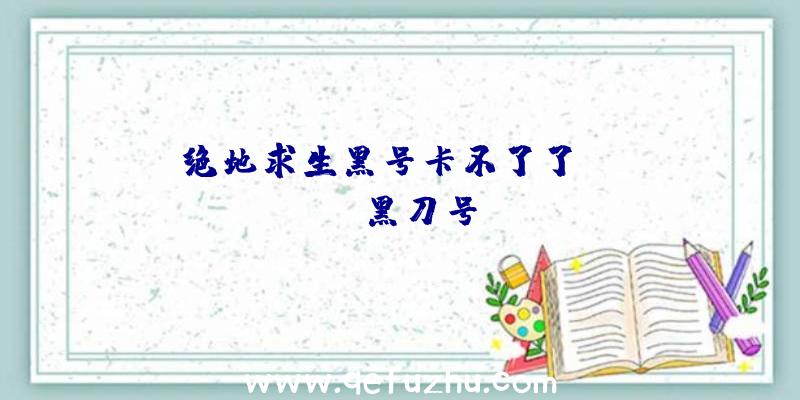 「绝地求生黑号卡不了了」|pubg黑刀号